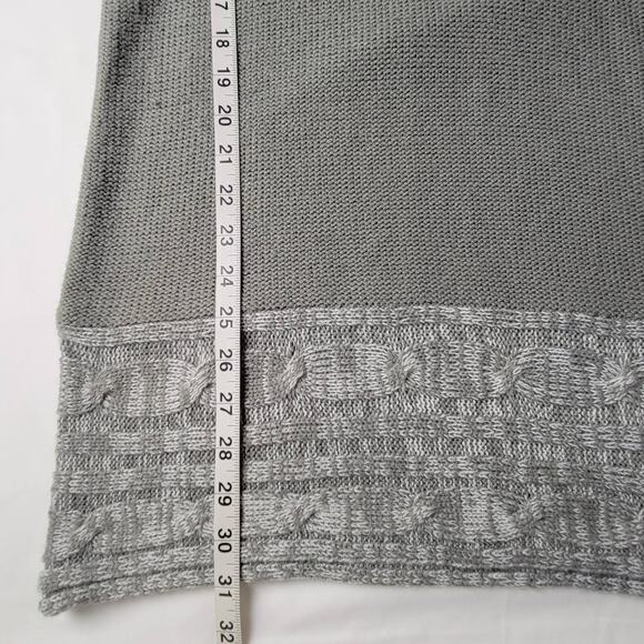 Allison Brittney Gray Slate Sweater Preppy Split Cowl Long Sleeves NEW Women S - Picture 8 of 10
